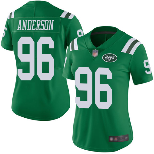 New York Jets Limited Green Women Henry Anderson Jersey NFL Football #96 Rush Vapor Untouchable->women nfl jersey->Women Jersey